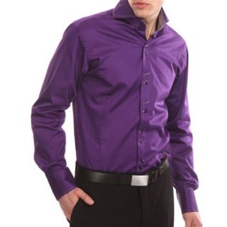 Stefano Conti Purple Adriano Cut Away Collar Shirt
