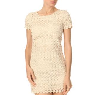 Yumi Original Cream Crochet Shift Dress
