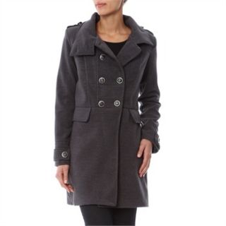 Ddh Grey Double Breasted Military Style Coat
