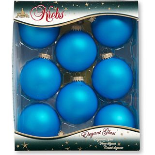 Turquoise set of eight baubles   CHRISTMAS   Categories   Home & Tech 