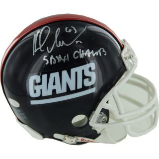Karl Nelson Signed Giants Mini Helmet with SB XXI Champs Inscription