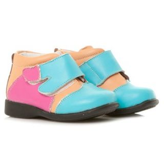 Campanilla Girls Beige/Turquoise/Pink Panelled Leather Boots