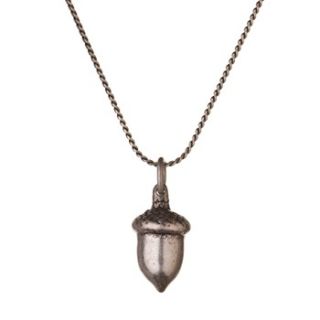 Tutti & Co Silver Faye Acorn Pendant Chain Necklace
