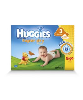 Huggies Superdry Size 3 Nappies 192 Pack  (9 20lbs/4 9kg)   disposable 