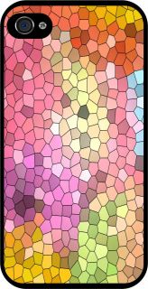 Stained Glass Multi color Design Black Cell Phone Case for Apple 