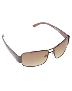 Metal Rectangle Sunglasses, Copper   