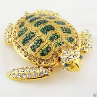 Turtle Tortosie Figurine Gold Swarovski Crystal Juju Palais Royal 