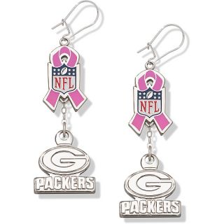 LogoArt Green Bay Packers Breast Cancer Awareness Pink Ribbon Earrings 
