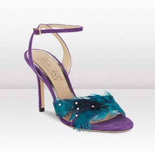 Jimmy Choo  ICONS  Rita  Feather Suede Sandals  JIMMYCHOO 