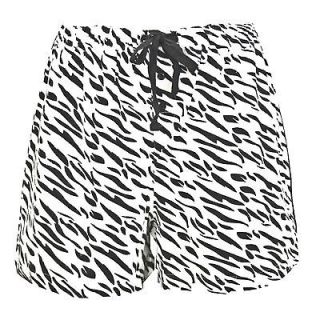 Leisureland Women Sleepwear Flannel Pajama BOXER SHORTS Zebra Print S 
