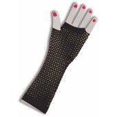 80s Black Long Fishnet Adult Gloves
