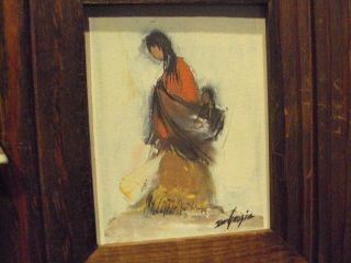 VINTAGE DEGRAZIA END OF A LONG DAY PRINT WITH RUSTIC FRAME