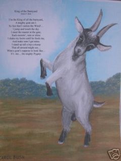 Pygmy goat print from original oil painting with poem 3