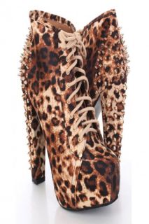 Leopard Lace Up Spike Platform Boots @ Amiclubwear Boots Catalogwomen 
