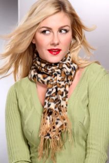 Tan Leo Printed Soft Plush Scarf @ Amiclubwear scarf Online Store 