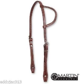 Slip Ear Headstall Martin Saddlery Stitched Heavy Oiled Stainless 