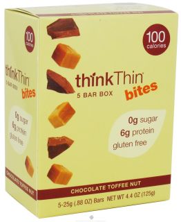 Buy Think Products   thinkThin Bites Chocolate Toffee Nut   5 Bars at 
