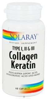 Solaray   Collagen Keratin Type I, II, & III   60 Capsules Plus Alpha 