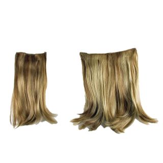 POP Clip In On Hair Extensions 2 Two Piece Straight Honey Ginger 16