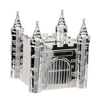 silver plated Castle money box FREE ENGRAVING