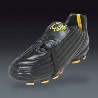 Pele Sports 1962 FG Junior   Black/Yellow Firm Ground Soccer Shoes 