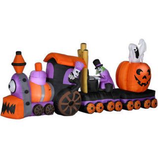 HALLOWEEN ANIMATED GEMMY SKELETON GHOST TRAIN 16 FT INFLATABLE 