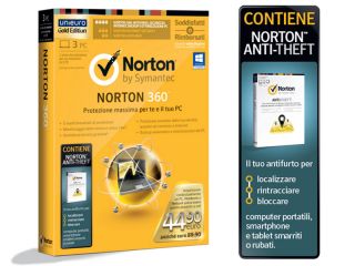 SYMANTEC NORTON 360 7.0 GOLD EDITION 3PC + ANTI THEFT   Antivirus 