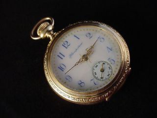 Vintage Ladies Hampden Diadem pocket watch color dial