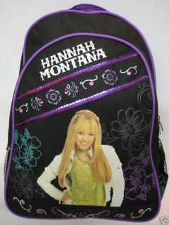 Disney Hannah Montana 16 Large Purple Girls Backpack Rucksack Bag 