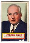 1956 Topps President Harding Card 1 125 Warren Giles 2 50 Bonus