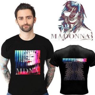 NEW MADONNA MDNA NORTH AMERICAN TOUR 2012 TWO SIDE BLACK SHIRT S 2XL 