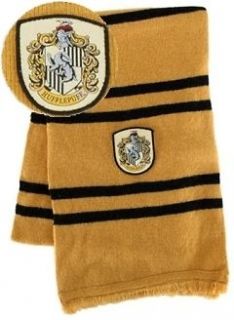 HARRY POTTER *LICENSED* Hufflepuff House *REAL* LAMBS WOOL SCARF w 