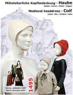 Sewing pattern Medieval Coif (Headdress Middle Ages, 1500)   History 