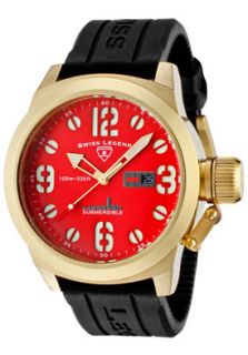 SWISS LEGEND 10543 YG 05 Watches,Mens Submersible Red Dial Gold Ion 