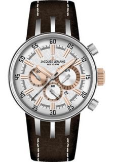 JACQUES LEMANS 1519E Watches,Nagano Chronograph 1 1519E Brown Leather 