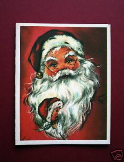 Lovely Charlot Byj Christmas Card of Santa & his helper