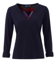 Home Womens Nightwear & Slippers 3/4 Sleeve Button Neck Pyjama Top
