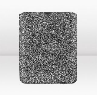 Jimmy Choo  Tyler  Silver and Black Glitter Fabric ipad Case 
