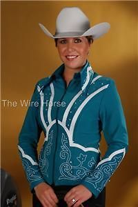 NEW 1849 Ranchwear Teal & White Show Jacket #6509