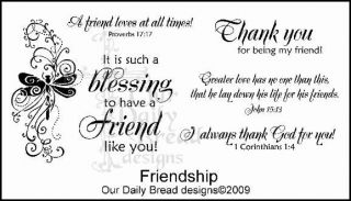 Our Daily Bread Designs Cling Stamp Set Friendship, Blessing to Have a 