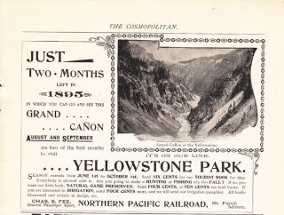   Pacific Railway Ad Visit the Grand Canon of the Yellowstone Park