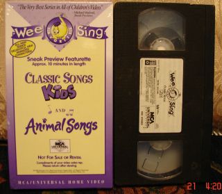 WEE SING Classic Songs For Kids + Bonus Animal Songs Pre View Vhs RARE 