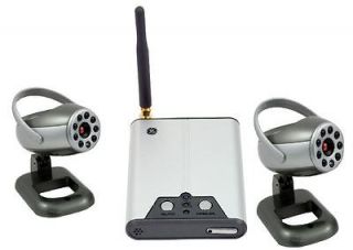 GE Surveillance Security Kit Wireless 2 Color Cameras 45234 w/ Night 