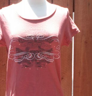 Levis / Red Cotton Tee w Pinstripe Graphics w Beads / Red T Shirt 