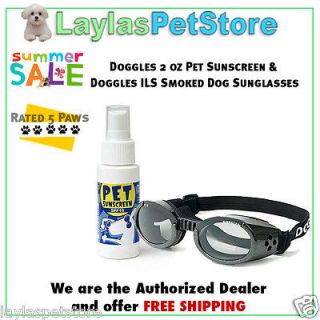 Doggles 2 oz Pet Sunscreen & Doggles ILS Smoked Dog Sunglasses   Free 