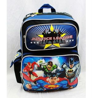  League Large 16 Backpack Bag  Superman Batman Green Lantern & Flash