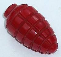   Red Bakelite Button Deeply Carved Pineapple or Grenade Geometric