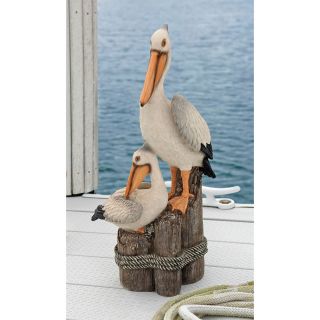   Seaside Roped Pilings Perch Home Garden Pool Pond Gallery Statue