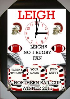 LEIGH CENTURIONS CLOCK NAME ONSHIRT PERSONALISED FREE