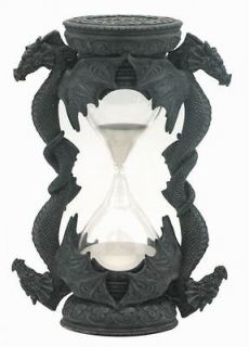 Double Dragon Sand Timer Collectable Fantasy Hourglass With White Sand